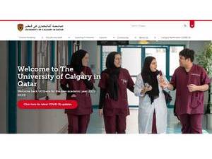 جامعة كالجاري في قطر's official website homepage screenshot
