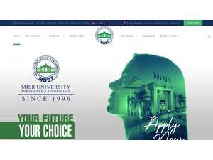 جامعة مصر للعلوم والتكنولوجيا's official website homepage screenshot