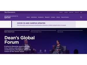 جامعة نورث وسترن في قطر's official website homepage screenshot