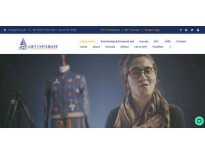 جی آئی ایف ٹی یونیورسٹی's official website homepage screenshot