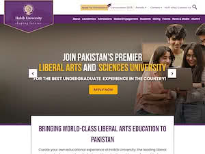 حبیب یونیورسٹی's official website homepage screenshot