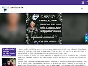داود یونیورسٹی آف انجینئرنگ اینڈ ٹیکنالوجی's official website homepage screenshot