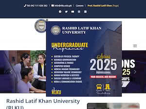 راشد لطیف میڈیکل کالج's official website homepage screenshot