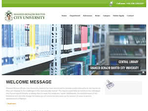 شهيد بينظير ڀٽو سٽي يونيورسٽي's official website homepage screenshot