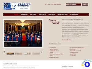 شهيد ذو الفقار معهد علي بوتو للعلوم والتكنولوجيا دبي's official website homepage screenshot