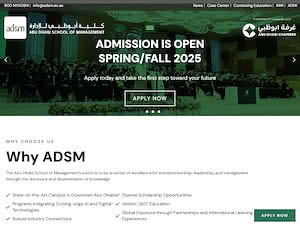 كلية أبوظبي للإدارة's official website homepage screenshot