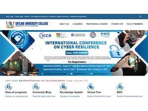 كلية الأفق الجامعية's official website homepage screenshot