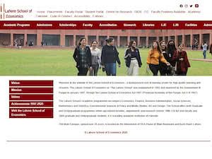 لاہور سکول آف اکنامکس's official website homepage screenshot