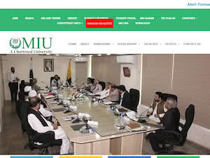 محی الدین اسلامی یونیورسٹی's official website homepage screenshot