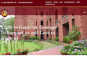 کنیئرڈ کالج's official website homepage screenshot