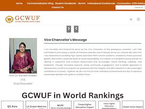 گورنمنٹ کالج خواتین یونیورسٹی، فیصل آباد's official website homepage screenshot