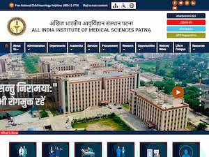 अखिल भारतीय आयुर्विज्ञान संस्थान पटना's official website homepage screenshot