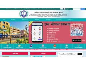 अखिल भारतीय आयुर्विज्ञान संस्थान, भोपाल's official website homepage screenshot