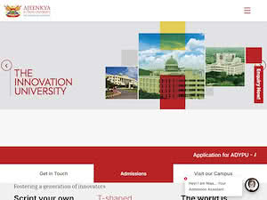 अजिंक्य डी.वाय. पाटील विद्यापीठ's official website homepage screenshot