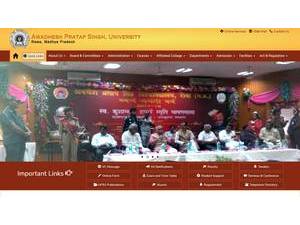 अवधेश प्रताप सिंह विश्वविद्यालय's official website homepage screenshot