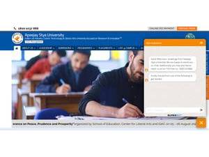 आपीजय स्टैय्या विश्वविद्यालय's official website homepage screenshot