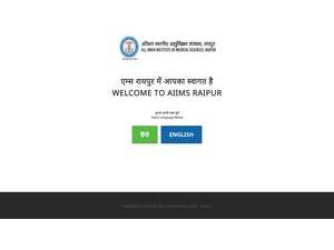 आल इंडिया इंस्टिट्यूट ऑफ मेडिकल साइंसेज रायपुर's official website homepage screenshot