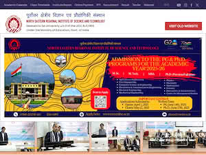 उत्तर पूर्वी क्षेत्रीय विज्ञान और प्रौद्योगिकी संस्थान's official website homepage screenshot