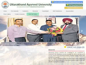 उत्तराखंड आयुर्वेद विश्वविद्यालय's official website homepage screenshot