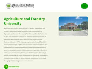कृषि तथा वन विज्ञान विश्वविद्यालय's official website homepage screenshot