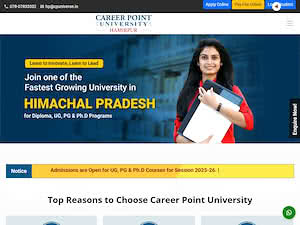 कैरियर प्वाइंट विश्वविद्यालय's official website homepage screenshot