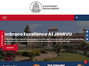 जनार्दन राय नागर राजस्थान विद्यापीठ's official website homepage screenshot