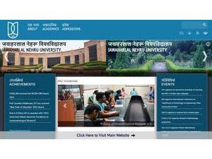 जवाहरलाल नेहरू विश्वविद्यालय's official website homepage screenshot