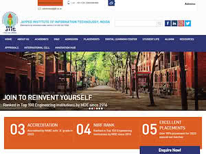 जेपी सूचना प्रौद्योगिकी संस्थान's official website homepage screenshot