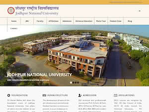 जोधपुर राष्ट्रीय विश्वविद्यालय's official website homepage screenshot