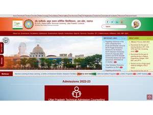 डॉ ए॰ पी॰ जे॰ अब्दुल कलाम प्राविधिक विश्वविद्यालय's official website homepage screenshot