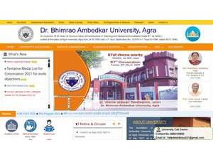 डॉ. भीम राव अम्बेडकर विश्वविद्यालय's official website homepage screenshot