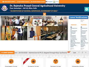 डॉ. राजेन्द्र प्रसाद केन्द्रीय कृषि विश्वविद्यालय's official website homepage screenshot