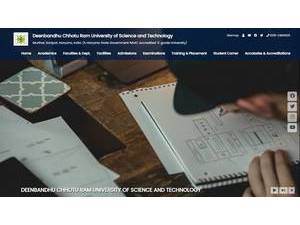 दीन बंधु छोटू राम विज्ञान एवं प्रौद्योगिकी विश्वविद्यालय's official website homepage screenshot
