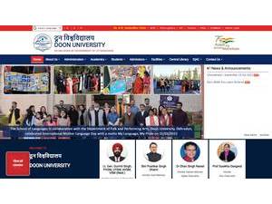 दून विश्वविद्यालय's official website homepage screenshot