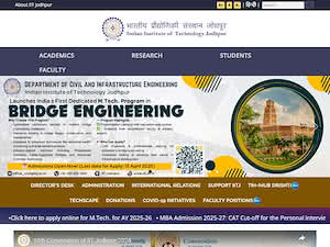 भारतीय प्रौद्योगिकी संस्थान जोधपुर's official website homepage screenshot