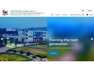 भारतीय विज्ञान शिक्षण आणि संशोधन संस्था, पुणे's official website homepage screenshot