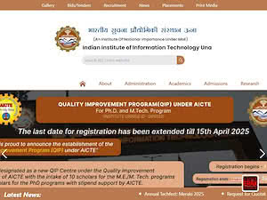भारतीय सूचना प्रौद्योगिकी संस्थान, ऊना's official website homepage screenshot