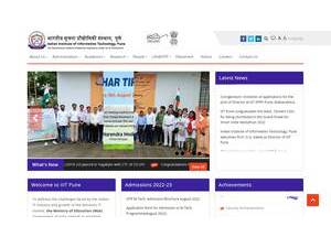 भारतीय सूचना प्रौद्योगिकी संस्थान, पुणे's official website homepage screenshot