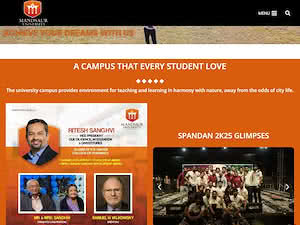 मंदसौर यूनिवर्सिटी's official website homepage screenshot