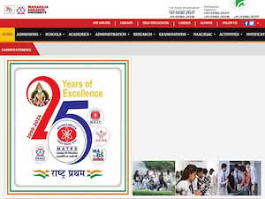 महाराजा अग्रसेन विश्वविद्यालय's official website homepage screenshot