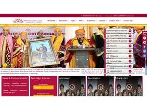 मेवाड़ विश्वविद्यालय's official website homepage screenshot