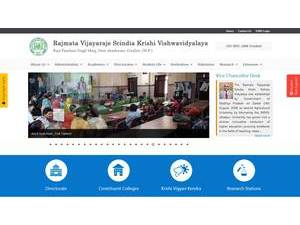 राजमाता विजयराजे सिंधिया कृषि विश्वविद्यालय's official website homepage screenshot