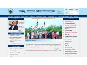 सेंट्रल यूनिवर्सिटी ऑफ जम्मू's official website homepage screenshot