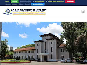 स्पायसर ॲडव्हेंटिस्ट विद्यापीठ's official website homepage screenshot