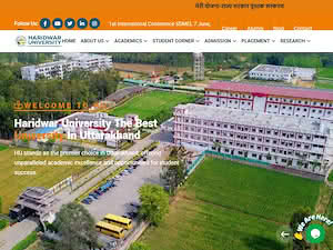 हरिद्वार विश्वविद्यालय's official website homepage screenshot