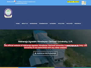 हिमालयन गढ़वाल विश्वविद्यालय's official website homepage screenshot