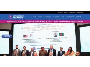 ইউনিভার্সিটি অফ এশিয়া প্যাসিফিক's official website homepage screenshot