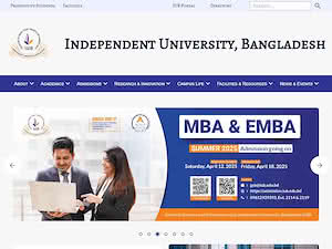 ইনডিপেন্ডেন্ট বিশ্ববিদ্যালয়'s official website homepage screenshot