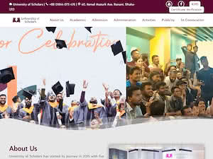 ইন্টারন্যাশনাল ইউনিভার্সিটি অফ স্কলার্স's official website homepage screenshot