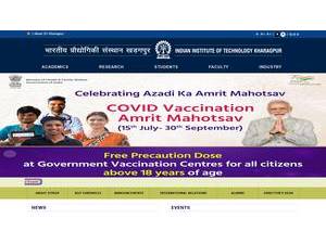 ইন্ডিয়ান ইনস্টিটিউট অফ টেকনোলজি, খড়গপুর's official website homepage screenshot